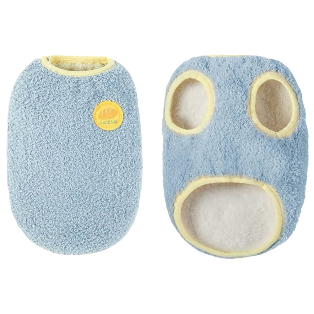 Blue Fleece Pet Vest with Baguette Patch – Medium